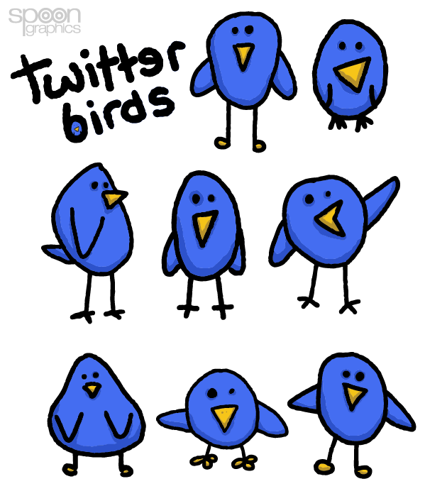 free vector 
								8 Cute & Simple Twitter Bird Graphics							